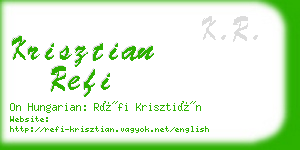 krisztian refi business card